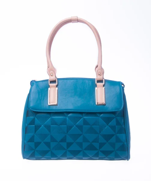 Borsa. colore blu moda donna borsa su sfondo . — Foto Stock