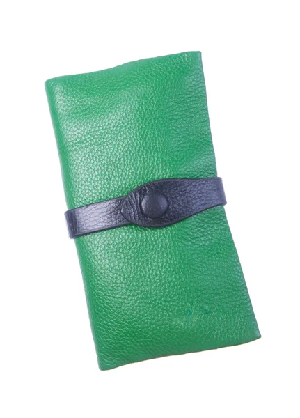 Portemonnaie oder Geldbörse Frau (grüne Farbe) auf einem Hintergrund. — Stockfoto