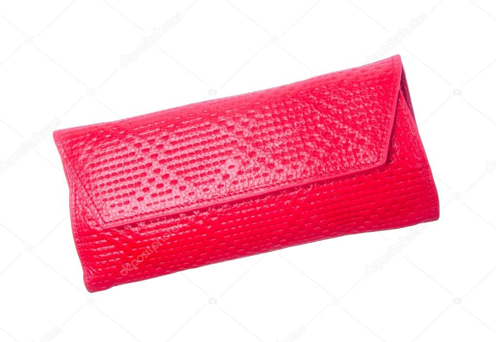 wallet or purse woman (red colour) on a background.