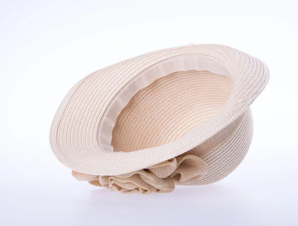 Sombrero para dama o sombrero de paja bonita con flor . —  Fotos de Stock
