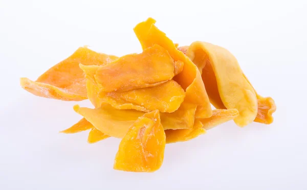 Mango trocken oder getrocknete Mango-Scheiben auf Hintergrund. — Stockfoto