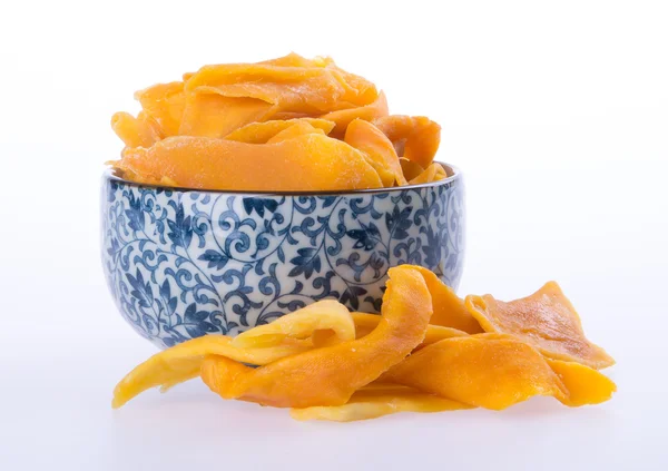Mango dry in bowl or dried mango slices. — Stock Photo, Image