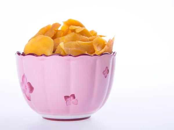 Mango dry in bowl or dried mango slices. — Stock Photo, Image