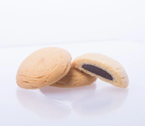 Печиво або масло печиво білий шоколад на фоні . — стокове фото
