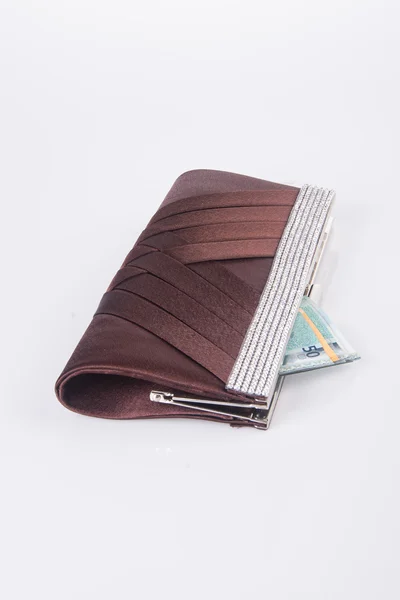 Wallet. woman wallet with money on a background — Stock Photo, Image