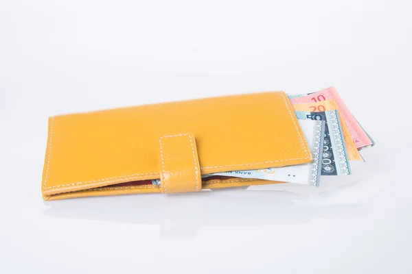 Wallet. woman wallet with money on a background — Stock Photo, Image