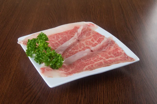 Japanese cuisine. beef slice on the background — Stock Photo, Image