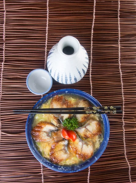 Japon mutfağı. Unagi veya arka planda yılan balığı — Stok fotoğraf