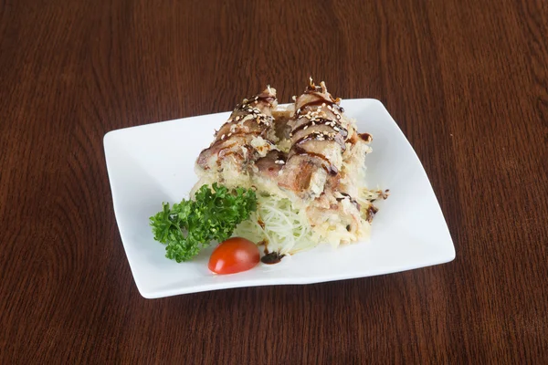 Japanese cuisine. unagi or eel on the background — Stock Photo, Image