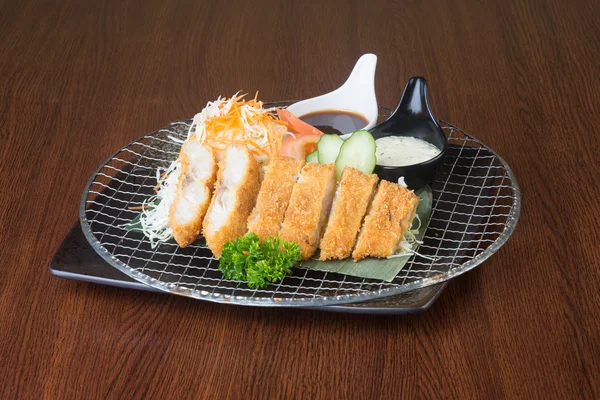 Japanese cuisine. fried fish on the background — Stock Photo, Image