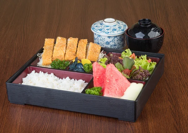 Japanese cuisine. lunch box set on the background — Stock Photo, Image