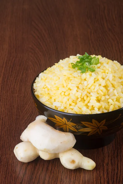 Cozinha japonesa. gengibre arroz frito no fundo — Fotografia de Stock