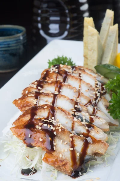 Cocina japonesa. unagi o anguila en el fondo —  Fotos de Stock