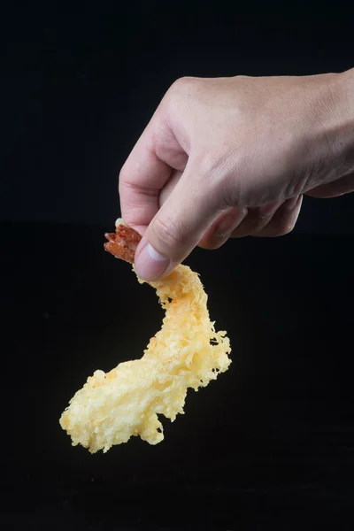 Cozinha japonesa. tempura camarão em segundo plano — Fotografia de Stock