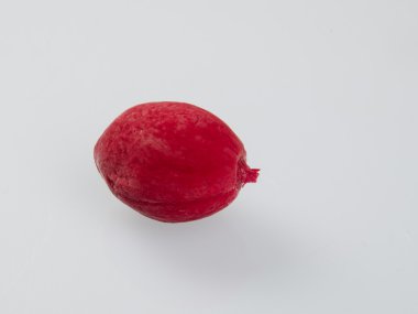 arka plan üzerinde kurutulmuş korunmuş kırmızı şeftali