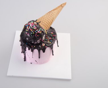 pasta, dondurma pasta arka plan üzerinde