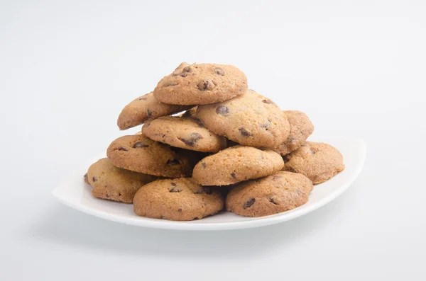 Cioccolato Chip Cookies isolato su bianco — Foto Stock