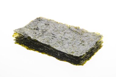 Deniz yosunu. arka plan üzerinde kuru deniz yosunu