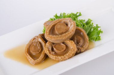 abalones. Çin Mutfağı abalone zemin üzerine.