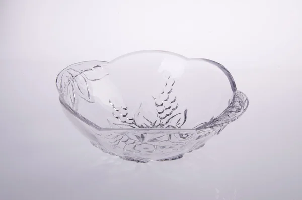 Glass bowl, crystal glass bowl background — Stock Photo, Image