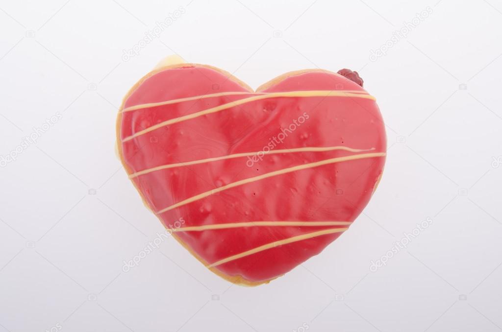 Donut, Heart Shaped Pastry on background