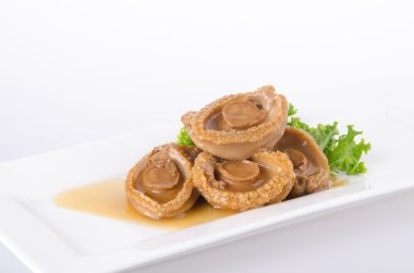abalones. Çin Mutfağı abalone zemin üzerine.