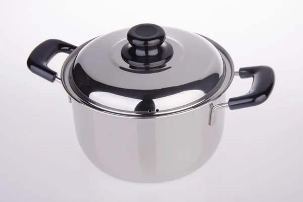 Stainless steel cooking pot — Stock Photo, Image