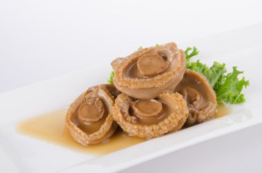 abalones. Çin Mutfağı abalone zemin üzerine.