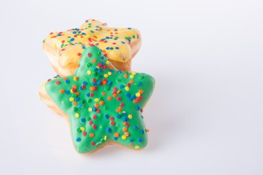 arka plan üzerinde yıldız şekli poğaça