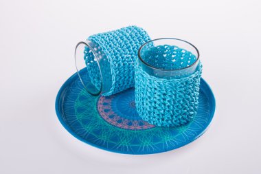 Cam bardak. bir arka plan üzerinde boş bardak kupa