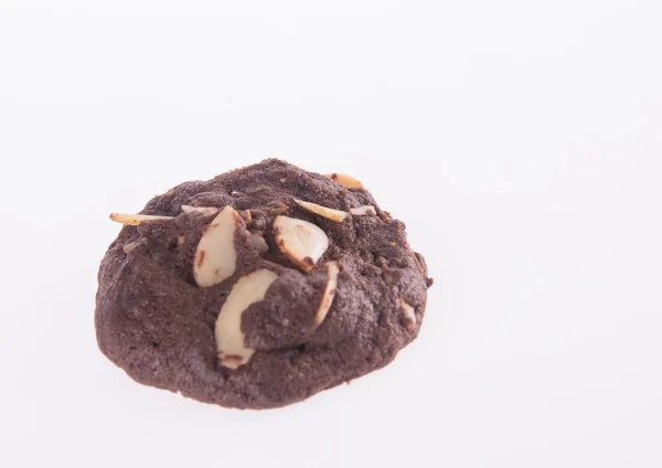 Миндаль шоколадные печенья на заднем плане — стоковое фото