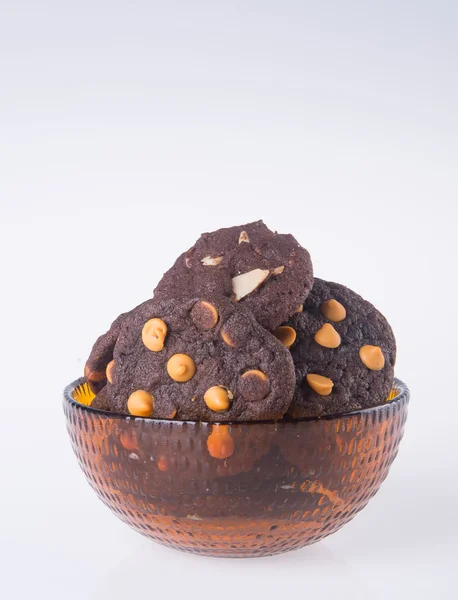 Печенье с шоколадной крошкой на фоне — стоковое фото