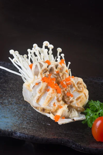 Japanese cuisine. grilled shell fish on the background — Stock Photo, Image