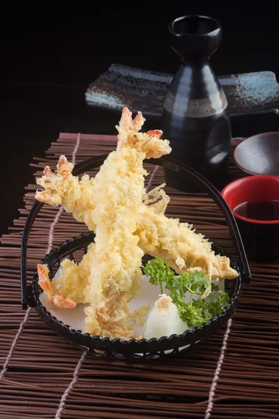 Japanese cuisine. tempura prawn on the background — Stock Photo, Image