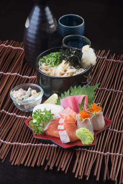 Japanese cuisine. sashimi on the background — Stock Photo, Image