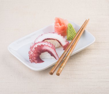 Japon mutfağı. arka planda suşi ahtapot