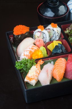 Japon mutfağı. suşi arka plan ayarla