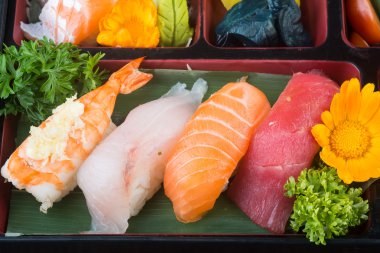 Japon mutfağı. suşi arka plan ayarla