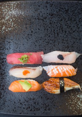 Japon mutfağı. suşi arka plan ayarla