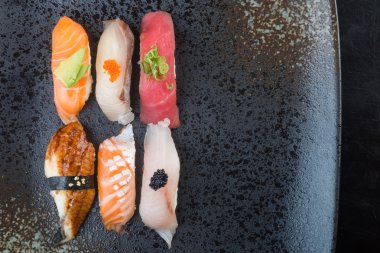 Japon mutfağı. suşi arka plan ayarla