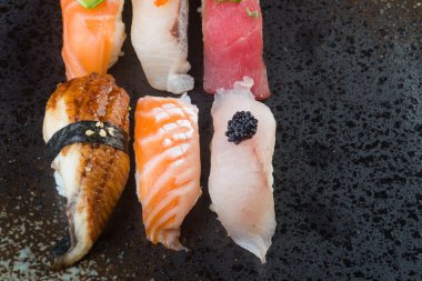 Japon mutfağı. suşi arka plan ayarla