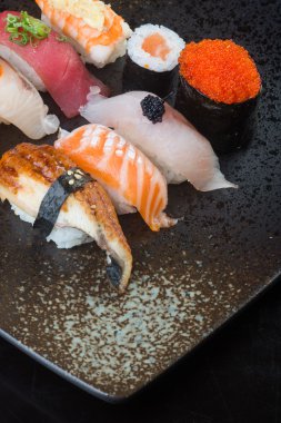 Japon mutfağı. suşi arka plan ayarla