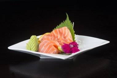 Japon mutfağı. sashimi arka planda