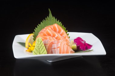 Japon mutfağı. sashimi arka planda