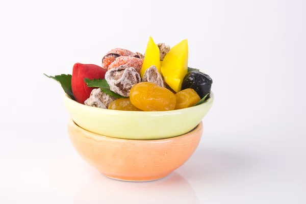 Geconserveerde vruchten & gedroogde vruchten. voedsel snack op een achtergrond — Stockfoto