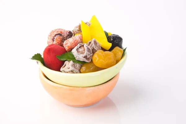 フルーツ & ドライ フルーツ。背景に食品おやつ — ストック写真