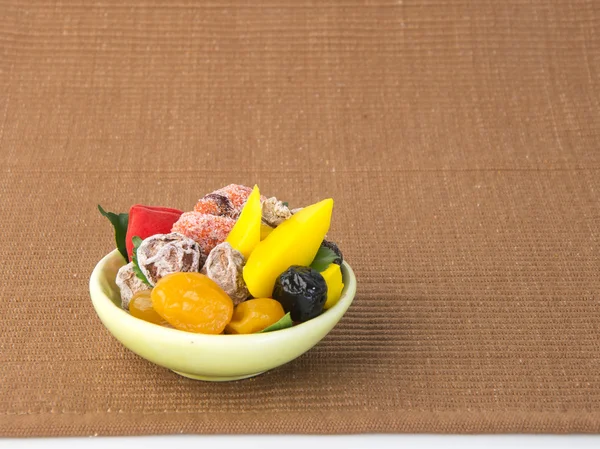 フルーツ & ドライ フルーツ。背景に食品おやつ — ストック写真