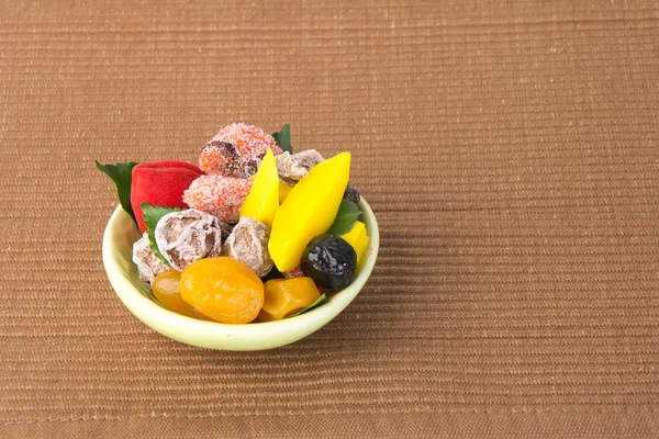 Preserved fruits & Dried fruits. Food Snack on a Background — Stock Photo, Image