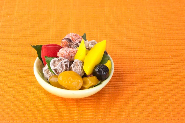 Preserved fruits & Dried fruits. Food Snack on a Background — Stock Photo, Image