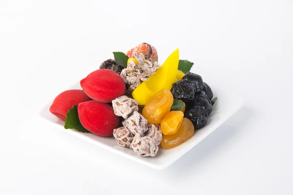 Owoce konserwowane & suszone owoce. jedzenie przekąska na tle — Zdjęcie stockowe